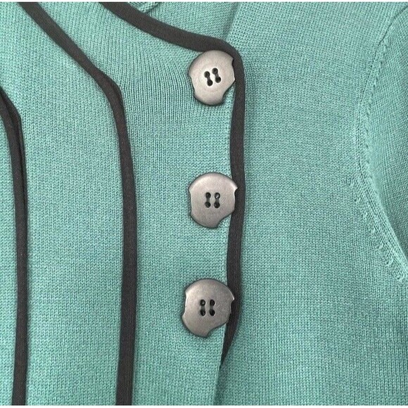 Jamie Sadock Jacket Medium Long Sleeve Sweater Knit Green Modern Golf Medium EUC - Picture 5 of 14